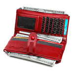 Stylish ladies' genuine leather wallet with RFID protection
