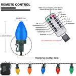 GlanzLicht LED Weihnachtslichter C7 | Klassischer Erdbeer-Stil | Mit Fernbedienung & Timer | Für Innen- und Außenbereich