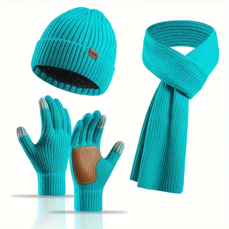 Gemütliches Winterset – Strickmütze, Schal und Handschuhe für Alle