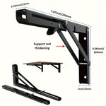 Robust Steel Folding Shelf Bracket Set – Wall Mounted for Versatile Use