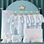 Hochwertiges Baby-Basisset | Elegante Geschenkkiste für Neugeborene | 100% Bio-Baumwolle | Mit Decke, Kleidung & Zubehör | Allergikerfreundlich