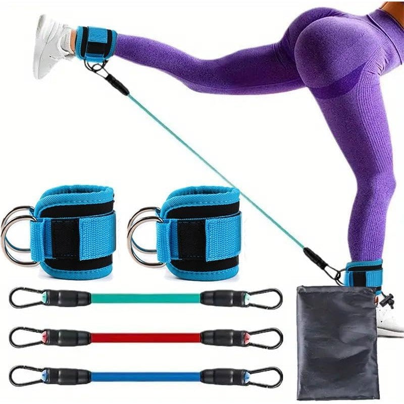 Widerstandsband Set für Knöchel - 5-teiliges Trainingsset