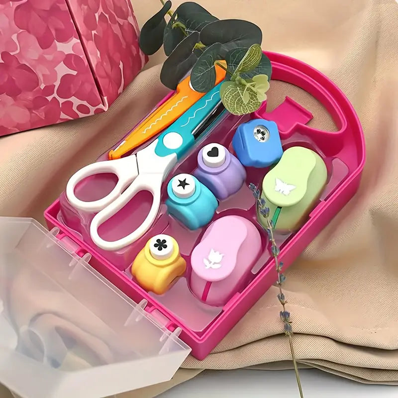 Bastelset für Kinder mit Scheren und Stanzen – Sicher und kreativ