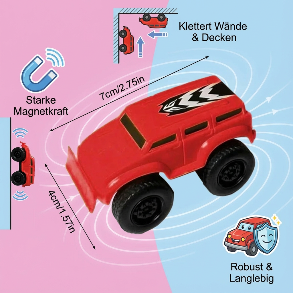 Kletterautos mit magnetischer Wandfunktion