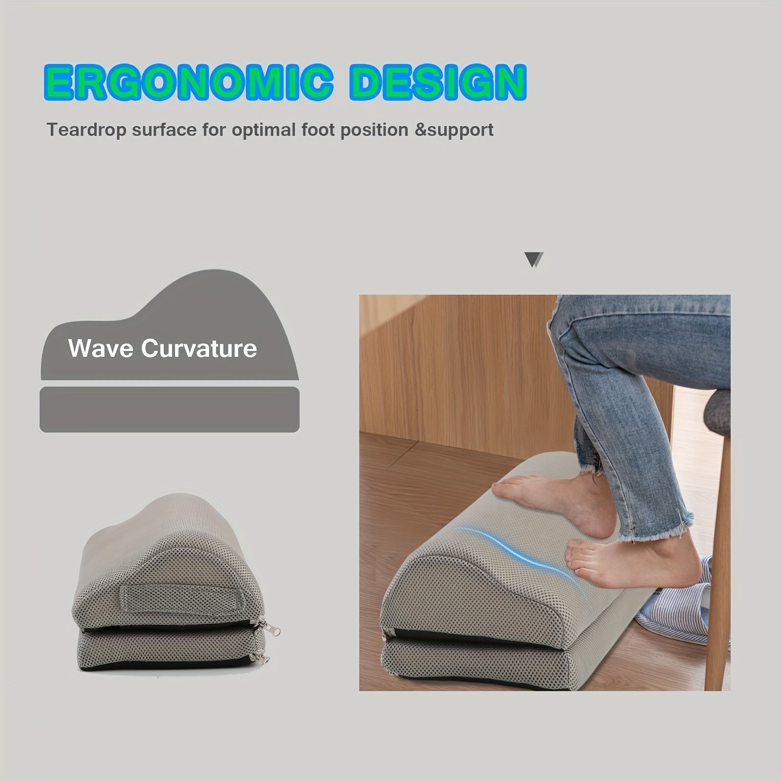 Ergonomische Fußstütze mit Memory-Schaum – Verstellbar und Rutschfest