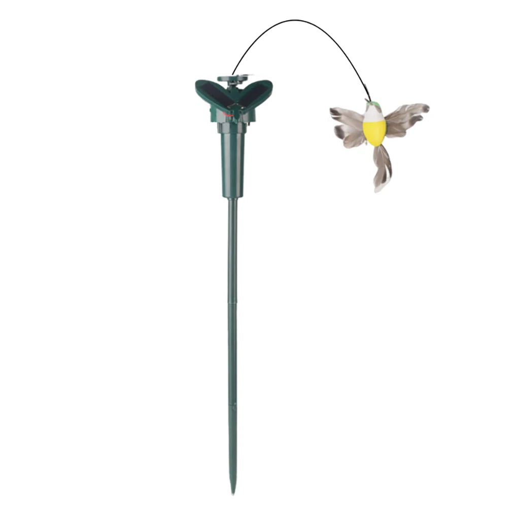 Solar-powered garden ornaments with lively movements