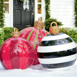 Aufblasbarer Weihnachtsball für den Außenbereich 60 cm – Wetterfeste PVC-Dekoration
