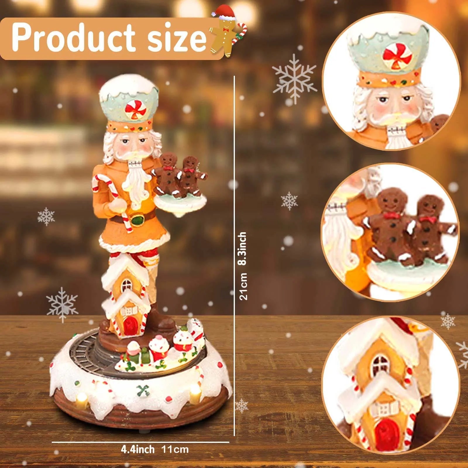 Christmas Nutcracker with LED Lights & Music | Rotating Train Figure | Handmade Christmas Tree Ornament