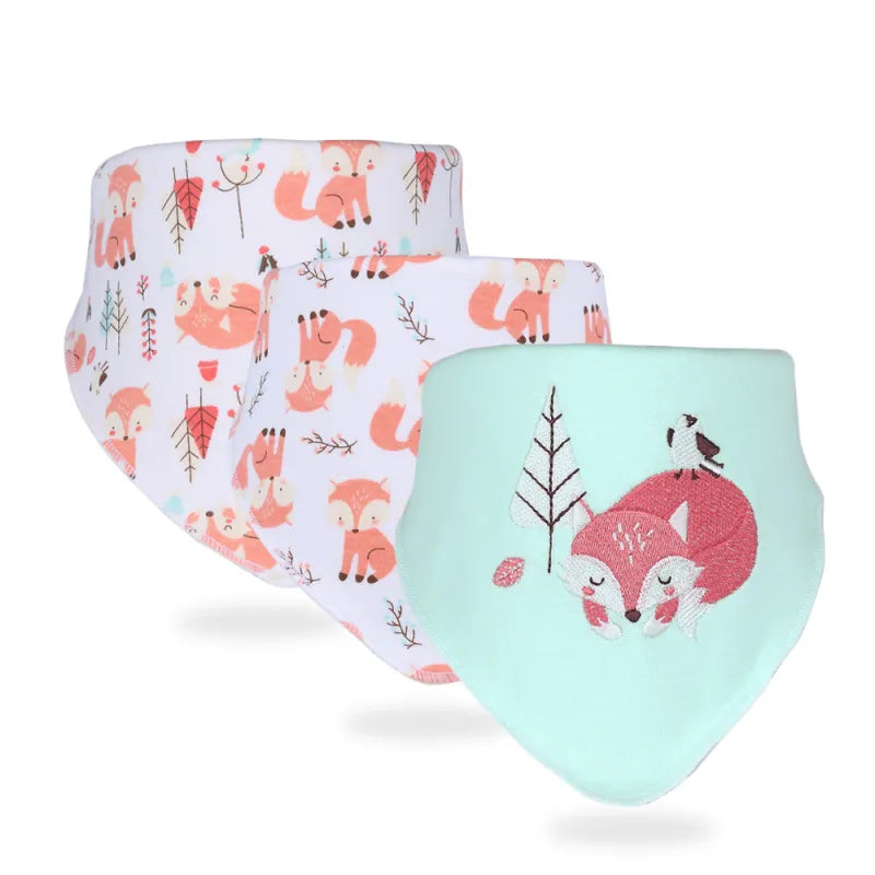 Set aus Dreieckslätzchen für Babys - Weiche Tücher mit süßen Designs