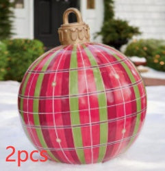 Aufblasbarer Weihnachtsball für den Außenbereich 60 cm – Wetterfeste PVC-Dekoration