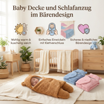 Schlafanzug und Decke für Babys mit Bärenmotiv