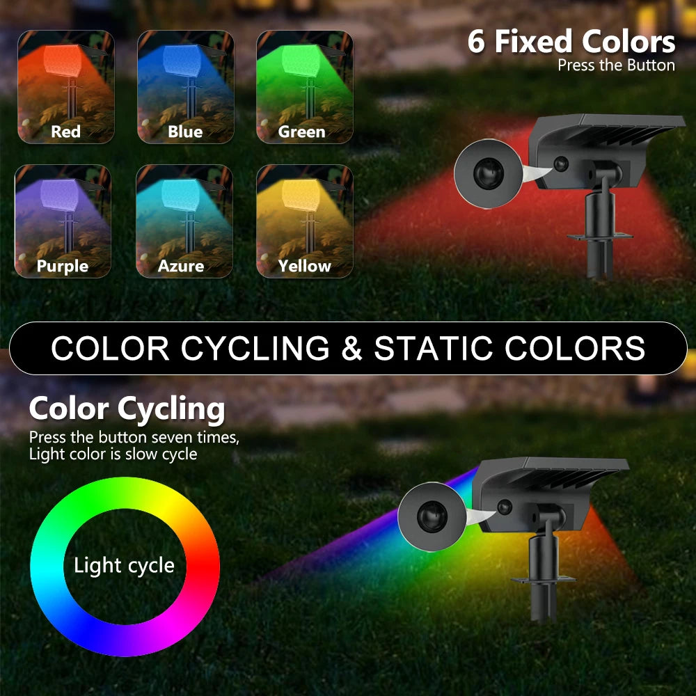Farbige Solarleuchten für Ihren Garten | 37 RGB-LEDs | IP65