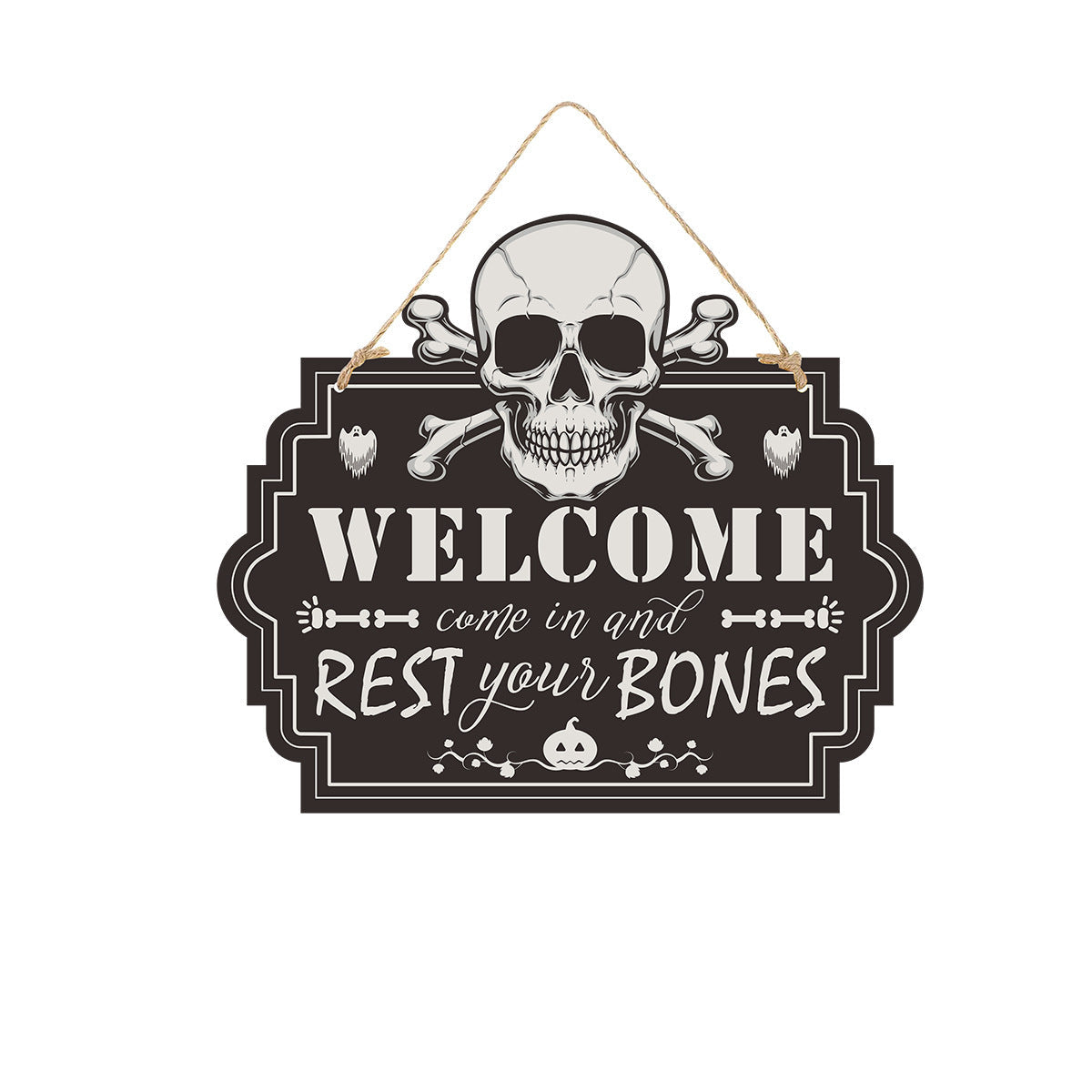 Gruselige Türschilder für Halloween – Holzoptik mit Motiven