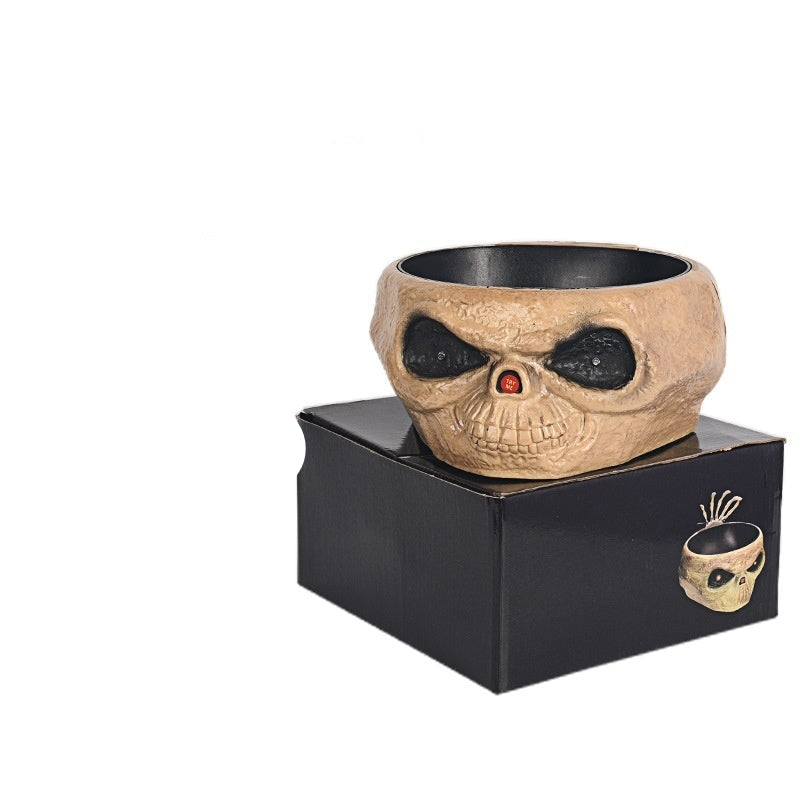 Spooky Snackschale – Kürbis mit Skelettarm und Bewegungssensor