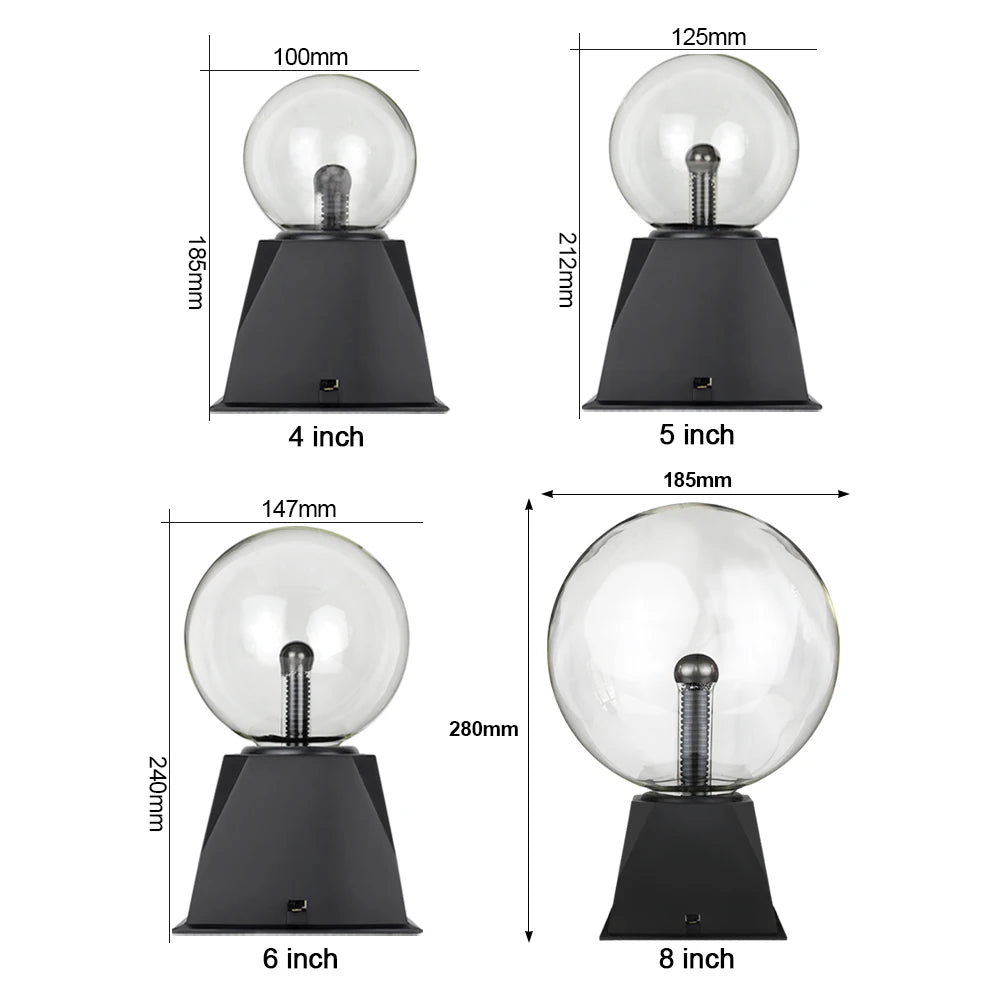 Luminara | Fascinating Plasma Light Sphere with Touch Sensor | LED Lamp with Sound Control | 220V EU Plug | 10–20 cm | Decorative Light for Any Occasion