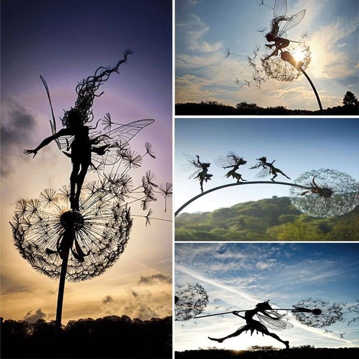 Handcrafted metal garden figures for enchanting accents