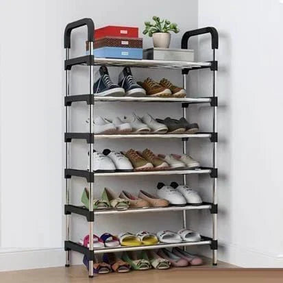 6-schichtiger Schuhregal aus Stahl - Hochwertiges Design