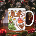 Verspielte 3D Weihnachtskeramik-Tasse für festliche Momente