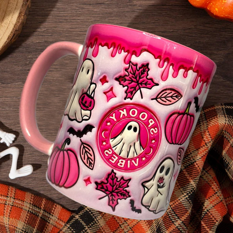 Geisterhafte Kürbis-Tasse für Kaffeegenuss