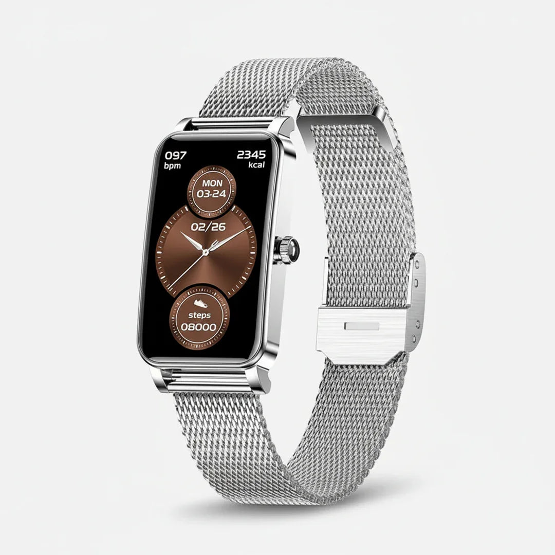 Elegante Smartwatch mit Fitness-Tracking und Benachrichtigungen