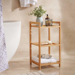 Eleganter 3-stufiger Badezimmerregal aus Bambus, 30x30x57cm