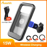 Wasserdichter Handyhalter mit USB und 15W kabellosem Laden für Fahrrad und E-Bike
