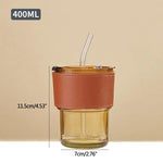 Trinkglas mit Strohhalm und Deckel 400ML