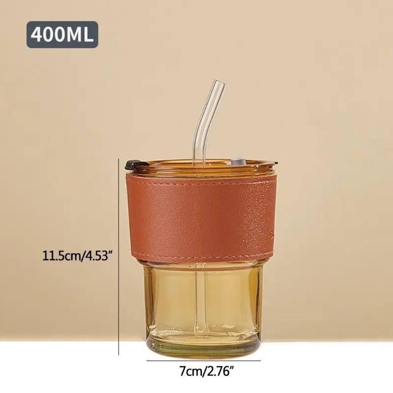 Trinkglas mit Strohhalm und Deckel 400ML