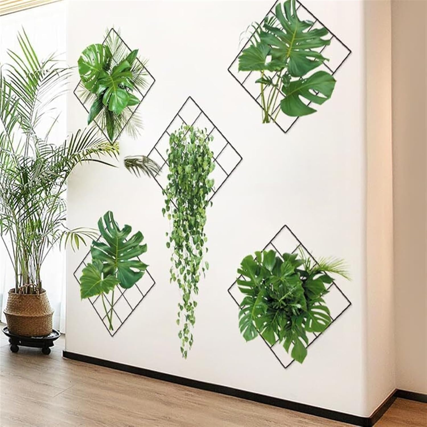 3D Wandaufkleber mit grünen Pflanzen (2er Pack)