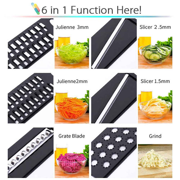 6-in-1 Gemüseschneider Mandoline Küchenhilfe