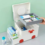 Tragbare Medikamentenbox in Form eines Krankenwagens