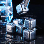 Wiederverwendbare Edelstahl-Eiswürfel mit Silikonzangen - Set (8)