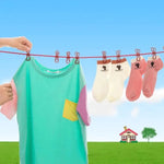 12 Stück Elastisches Wäscheleine Set