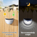 Solare LED-Wandlampe für Außenbereiche | IP65 Wetterfest | Automatischer Lichtsensor | 6 LEDs | Perfekt für Garten und Zaun