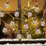 Festliche LED-Lichterkette mit Schneemann und Tannenbaum