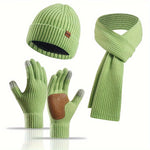 Gemütliches Winterset – Strickmütze, Schal und Handschuhe für Alle