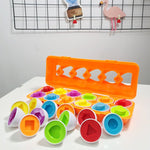 Lernspielzeug-Set mit bunten Eiern für Kinder