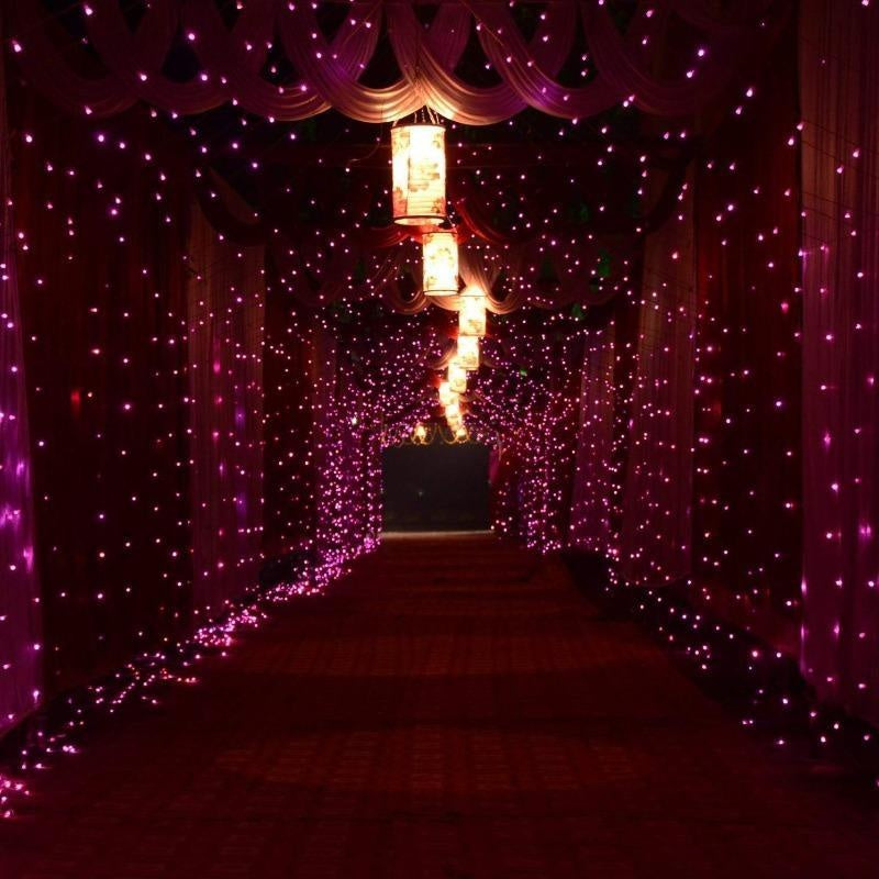 3m Lichtervorhang mit 300 Warmweißen LEDs