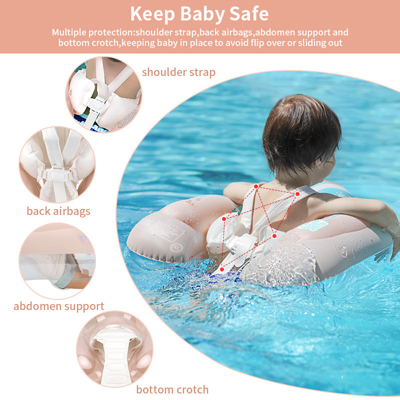 Aufblasbarer Schwimmring für Babys mit Sonnenschutzdach