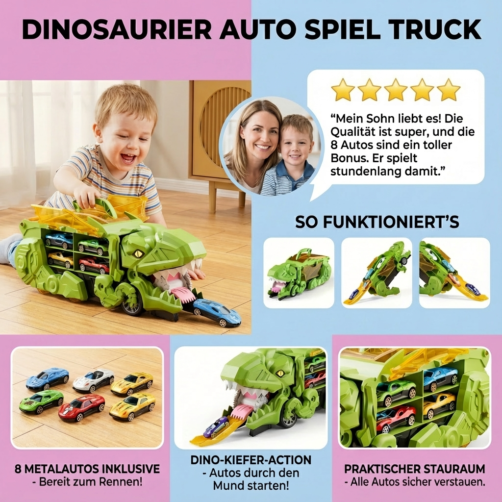 Spielzeugtruck für Dinosaurierautos