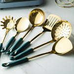 Elegantes Edelstahl-Besteckset in Gold