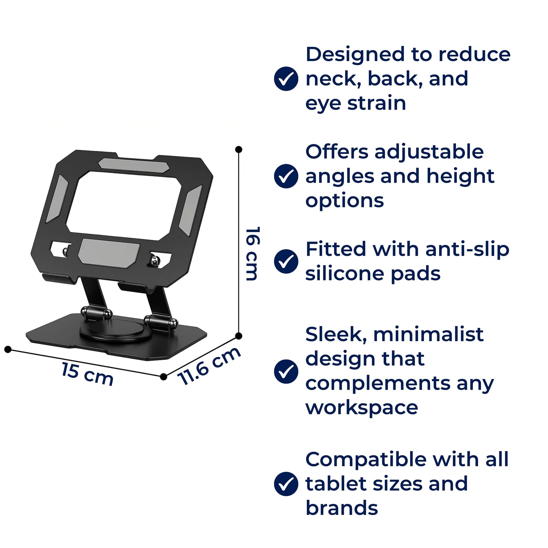 Verstellbarer Tablet-Ständer – Ergonomischer Komfort – Faltbares, rutschfestes Design – Ideal für Arbeit, Studium, Reisen und Videoanrufe