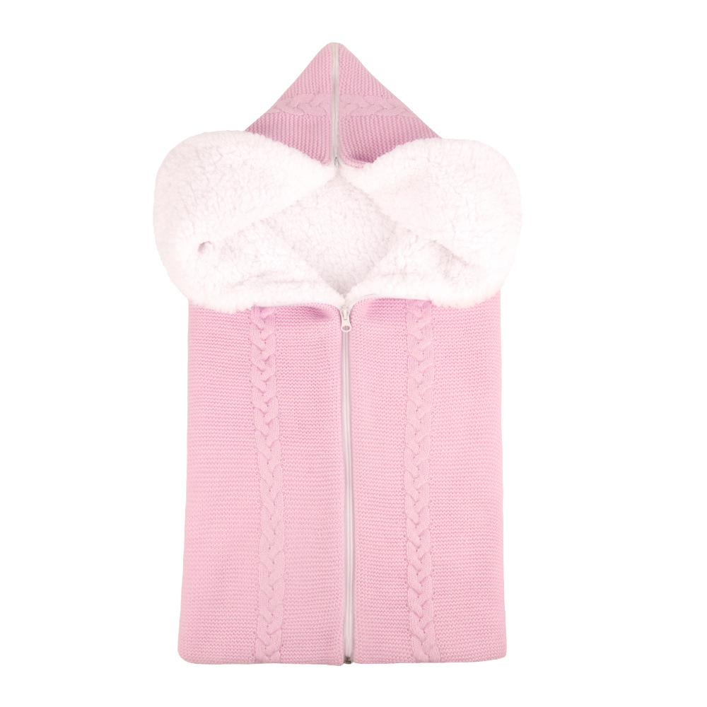Schlafsack für Babys mit Kapuze – Kuscheliger Strickschlafsack