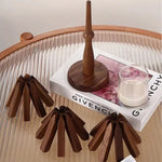Kreatives Baumuntersetzer Set aus Walnuss