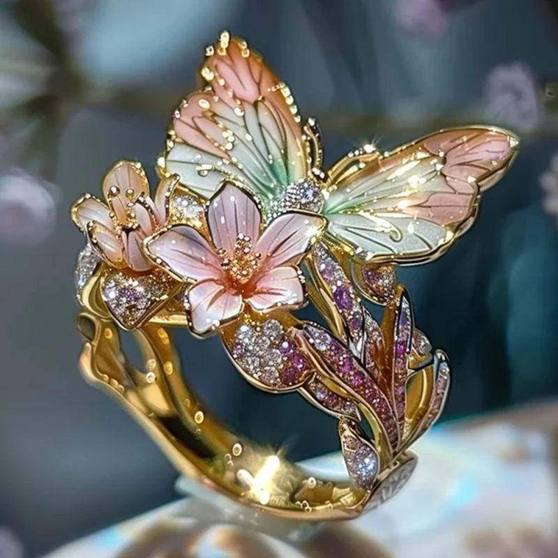 Ring mit Schmetterlingsblüte