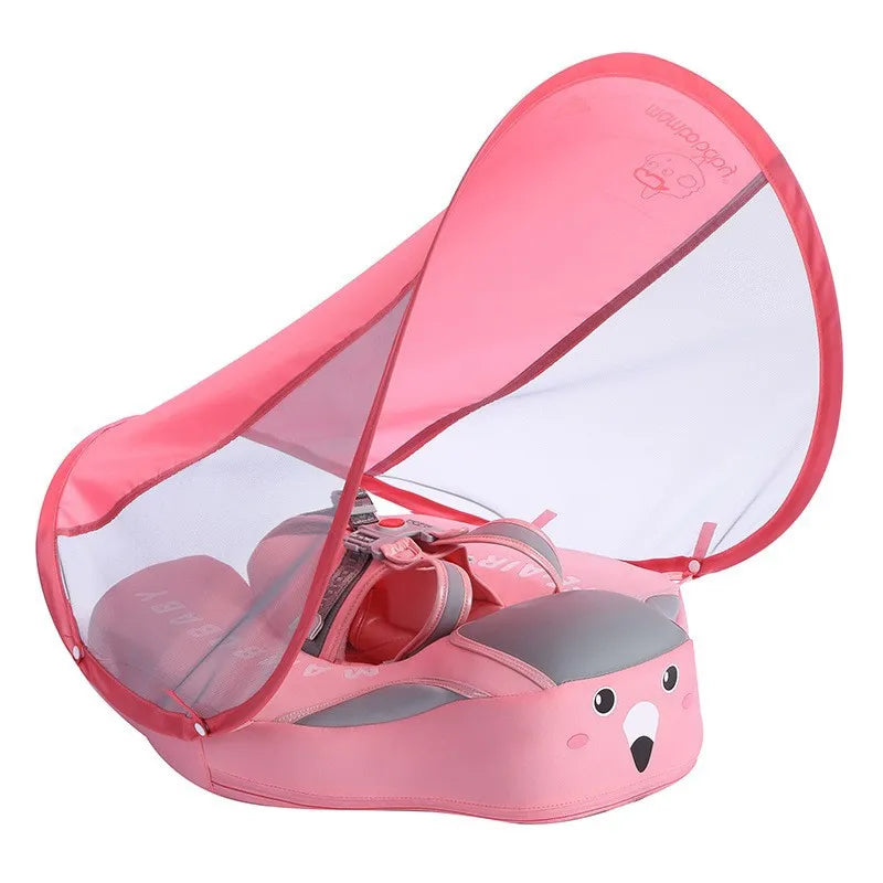 Schwimmhilfe für Babys mit Dach – Sicherheitsgurt und UV-Schutz
