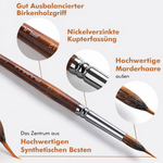 Präzisionspinselset mit Holzgriff für filigrane Arbeiten