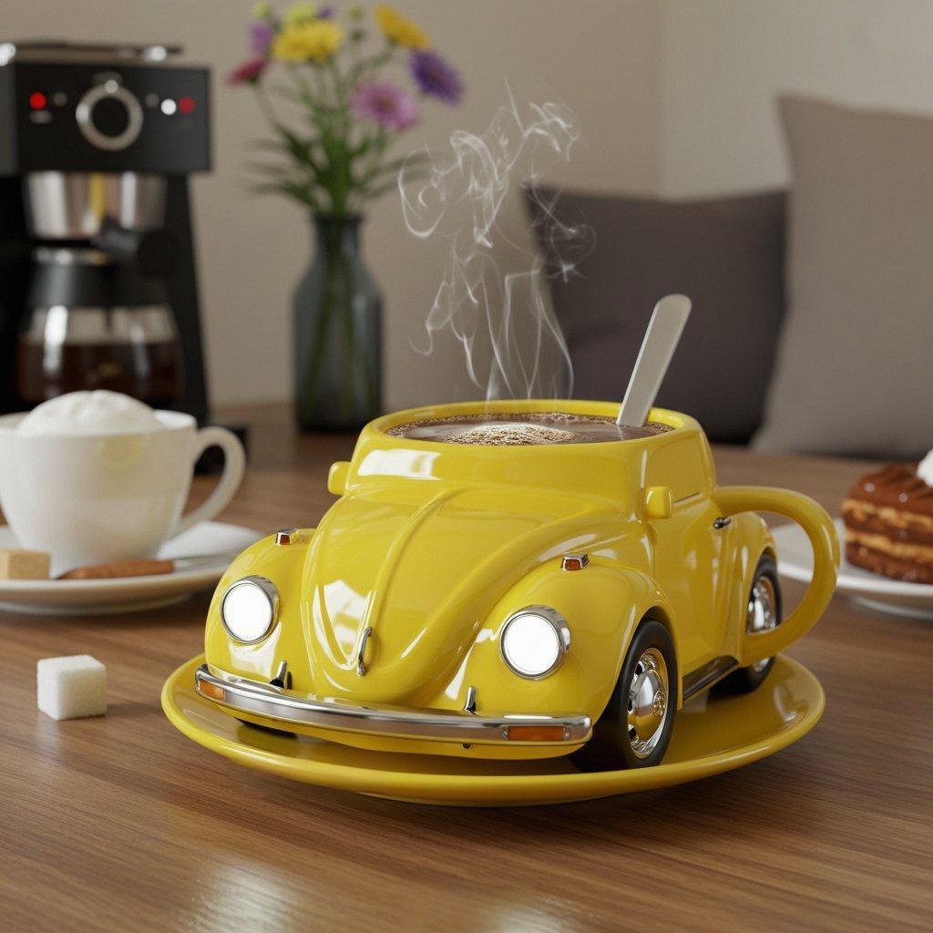 Retro-Ceramic-Becher mit 3D-Design – Ideal für Kaffee und Tee