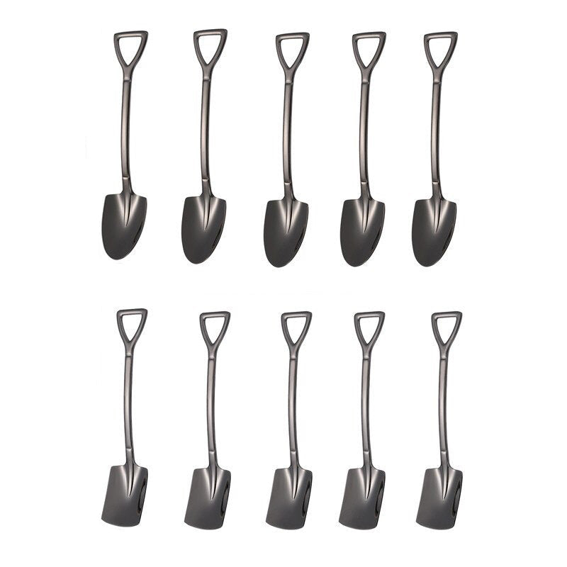 10-teiliges Set eleganter Edelstahl-Kaffeelöffel