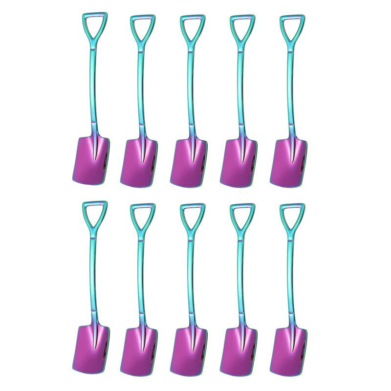 10-teiliges Set eleganter Edelstahl-Kaffeelöffel